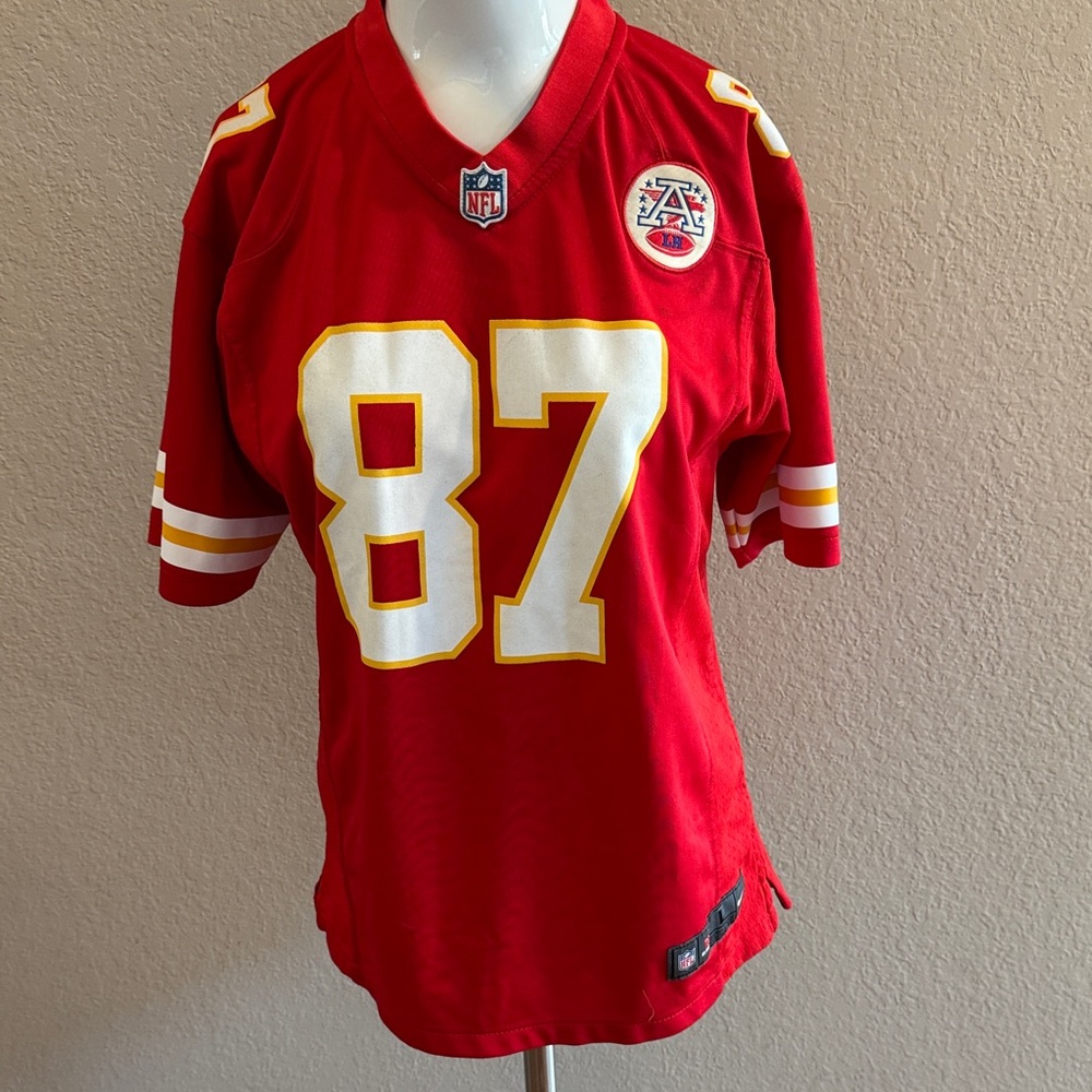 Kelce NFL Red Nike Jersey with Logo Patches boys‎ large